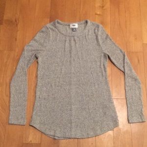 Grey ribbed sweater